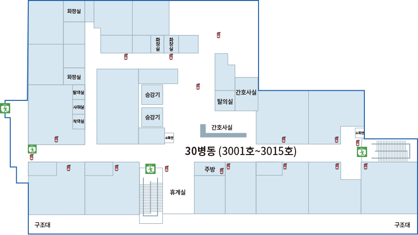 설대위기념 암센터 3F : 30병동(3001호~3015호)