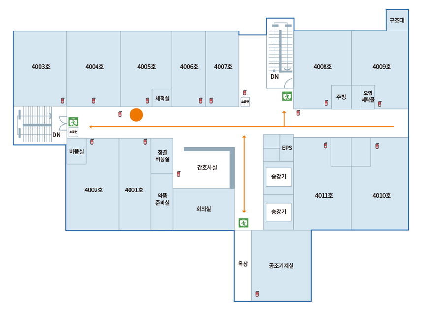 설대위기념 암센터 4F : 40병동(4001호~4011호)