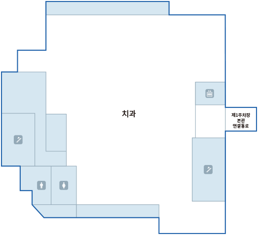 권익수기념행정동 3F : 치과, 제 1주차장 본관 연결통로 