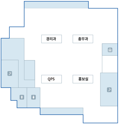 권익수기념행정동 4F : 일반행정과, QPS, 홍보실, 간호국