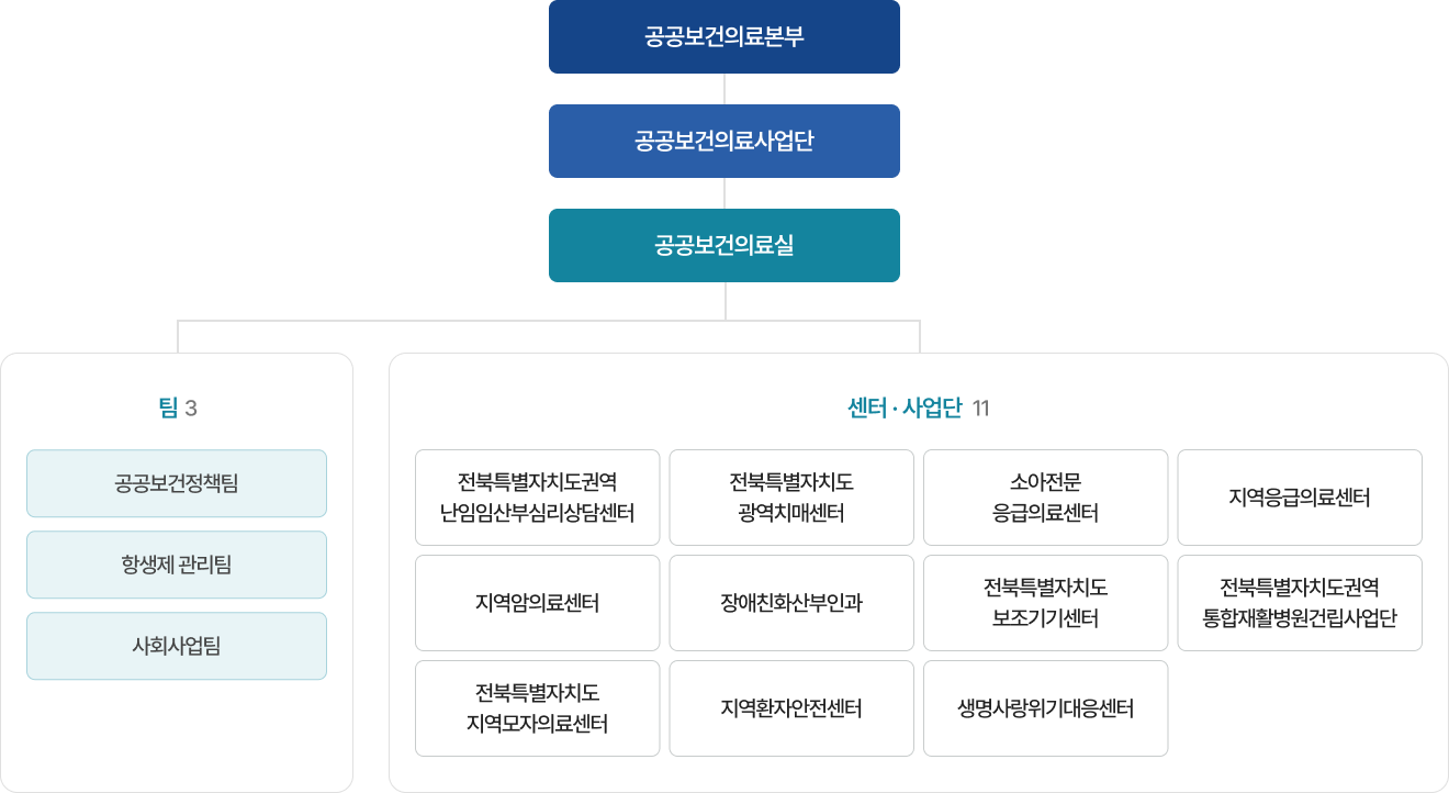 공공보건의료본부 조직도