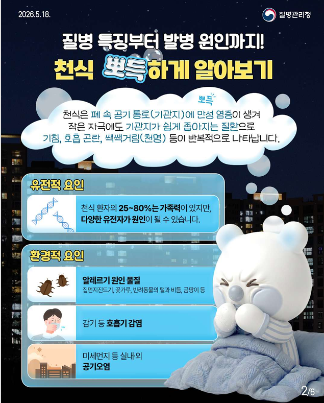 뽀득주의보! 기침은 콜록콜록, 숨은 쌕쌕~숨이 차고 가슴이 답답한 사람 주목~~~
