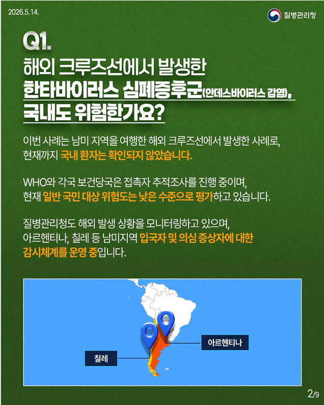 한타바이러스 심폐증후군(안데스바이러스 감염) 핵심 궁금증 7가지를 한눈에!!