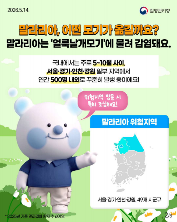 모기 물린 뒤 열이 난다면?? 말라리아일 수 있어요!!