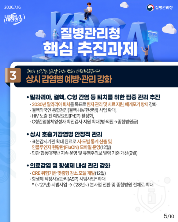 대체불가 2026 질병관리청 하반기 업무 보고