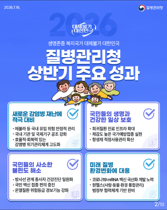 대체불가 2026 질병관리청 하반기 업무 보고