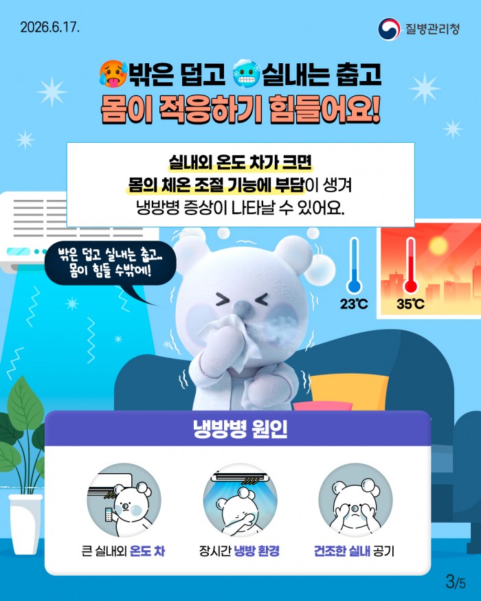 에어컨 때문에 생기는 건강 문제, 냉방병을 조심하세요!!