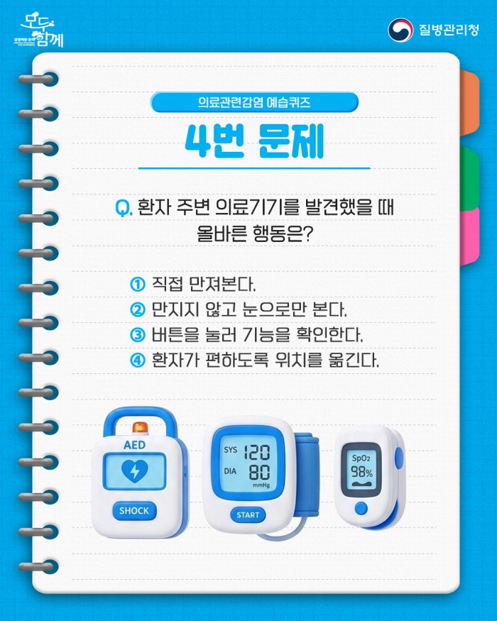 의료관련감염을 미리 예방하는 습관, 모두함께 예습해요